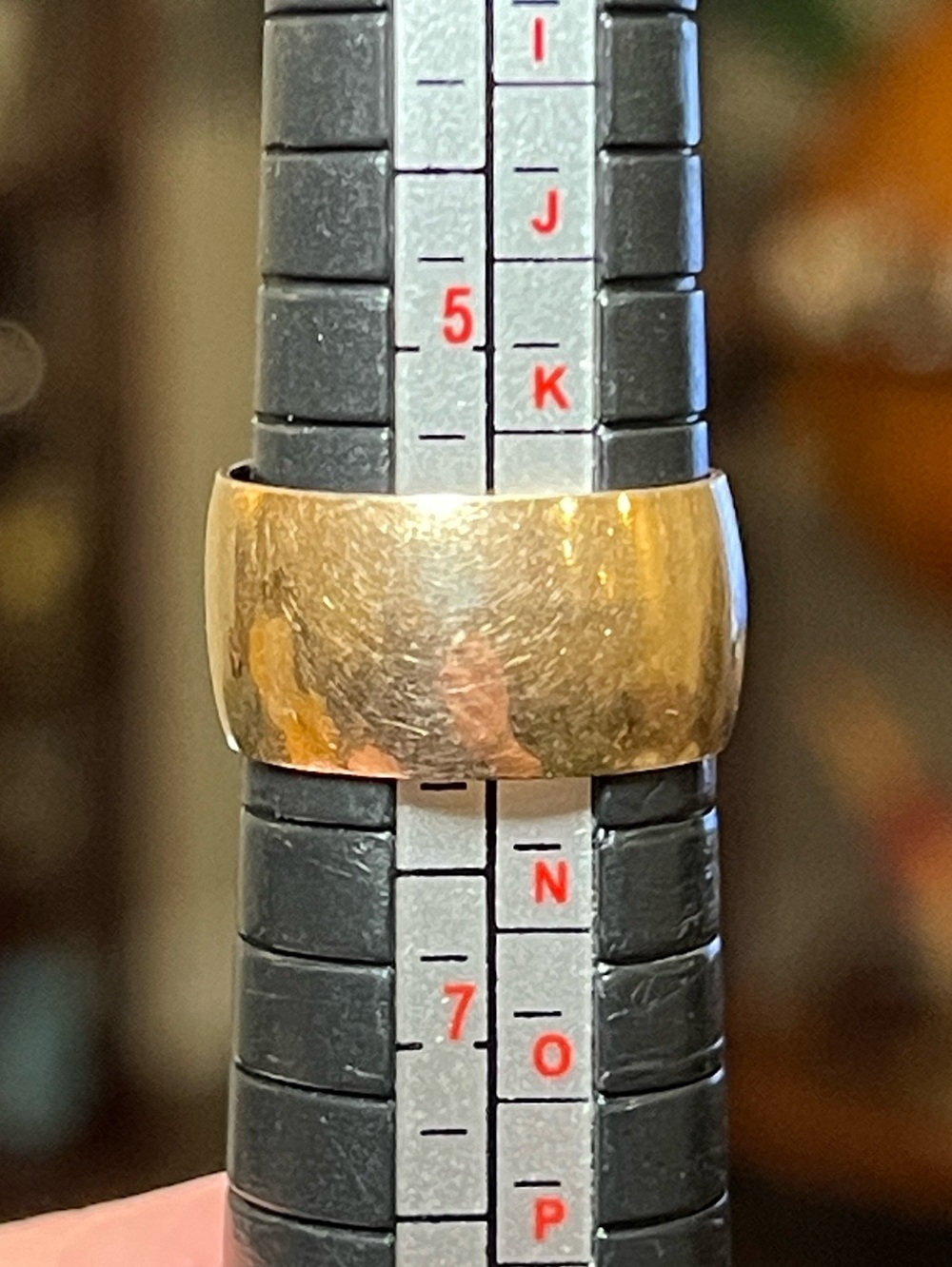 Classic Vintage Uncas Signed 1/60 14k Rolled Gold Plate Wide Cigar Band Ring